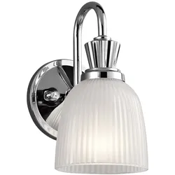 Wandlampe Flurlampe Schlafzimmerleuchte IP44 LED Badlampe chrom poliert Glas