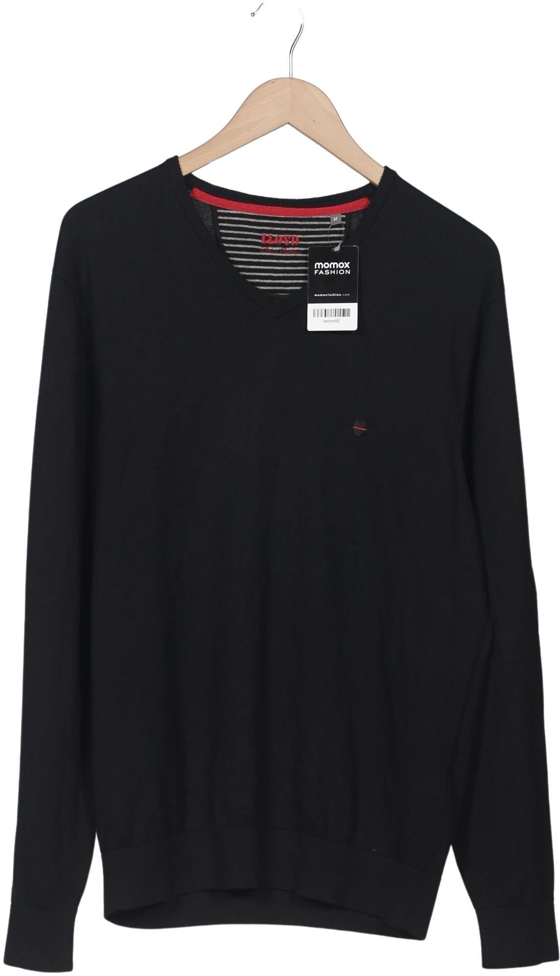 Lloyd Herren Pullover, Schwarz, Gr. M, Baumwolle - Second Hand