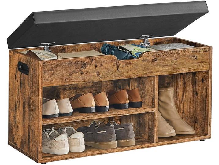 Bank für Schuhe SONGMICS BENCH 7 Paar Schuhe vintage braun