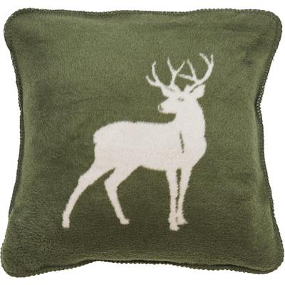 Dekokissen DONE. "DEER", grün (khaki), B:50cm H:1cm L:50cm, Acryl, Baumwolle, Polyester, Dekokissen_Sitzkissen_Kissenhüllen, Extra weiche Haptik