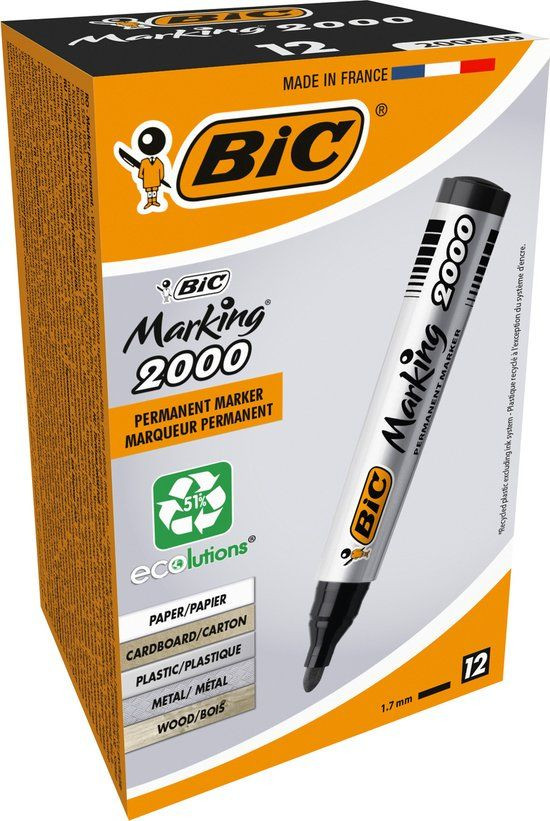 BIC Marking 2000 Permanente Marker - Zwart