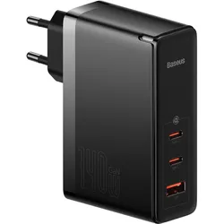 Baseus GaN5 Pro Fast Charger (140 W, 3 Ports), USB Ladegerät, Schwarz