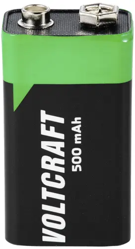 VOLTCRAFT 6LR61 9V Block-Akku Li-Ion 500 mAh 7.4V 1St.