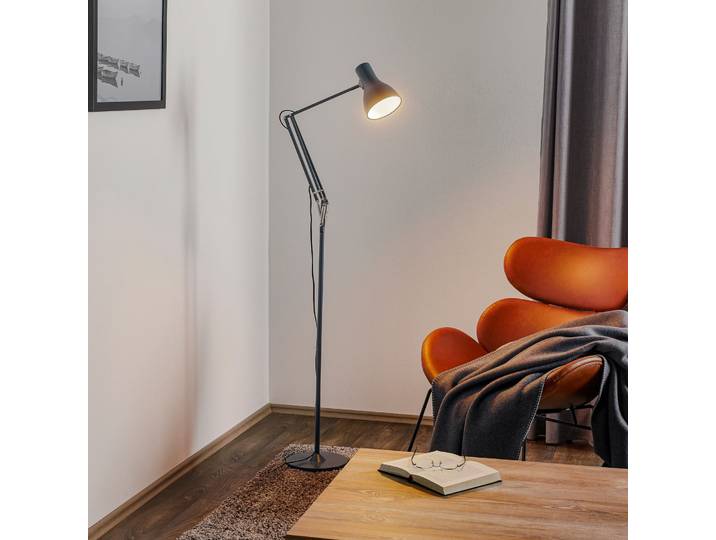 Type 75 Stehleuchte Slate Grey - Anglepoise - Wohnzimmer - Industrielles Design - Metall - Einflammig