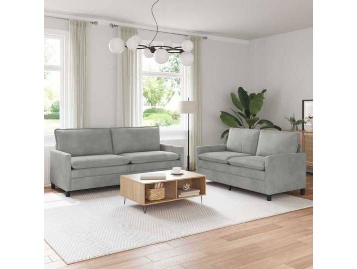 Ensemble de Canapés 2 pc Gris clair Velours 3417145