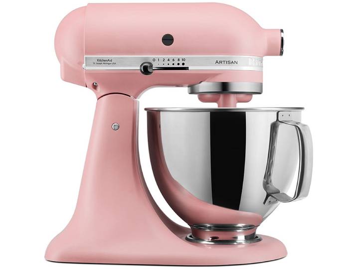 KitchenAid keukenmachine - Artisan - Keukenrobot met 5 accessoires en 2 mengkommen - 300 W - 3 L en 4\,8 L - Roze