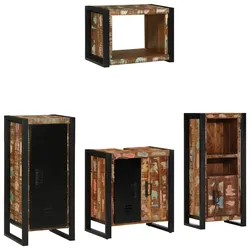 vidaXL Badezimmermöbel Set 4 pcs Mehrfarbig Massives recyceltes Holz