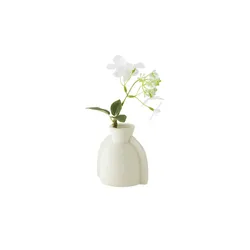 HOME STORY Vase   , creme , Porzellan , Maße (cm): H: 10,5  Ø: 10.5