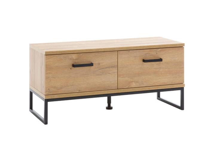 Xora Garderobenbank, Schwarz, Eichefarben, Metall, 101x46x38 cm, Garderobe, Garderobensets & -serien, Garderoben-Serie