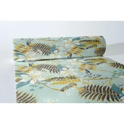 Mank Airlaid Tischläufer Hennes in Blaugrau, 40 cm x 24 m , 1 Stück - Tischband Floral Gräser Herbst