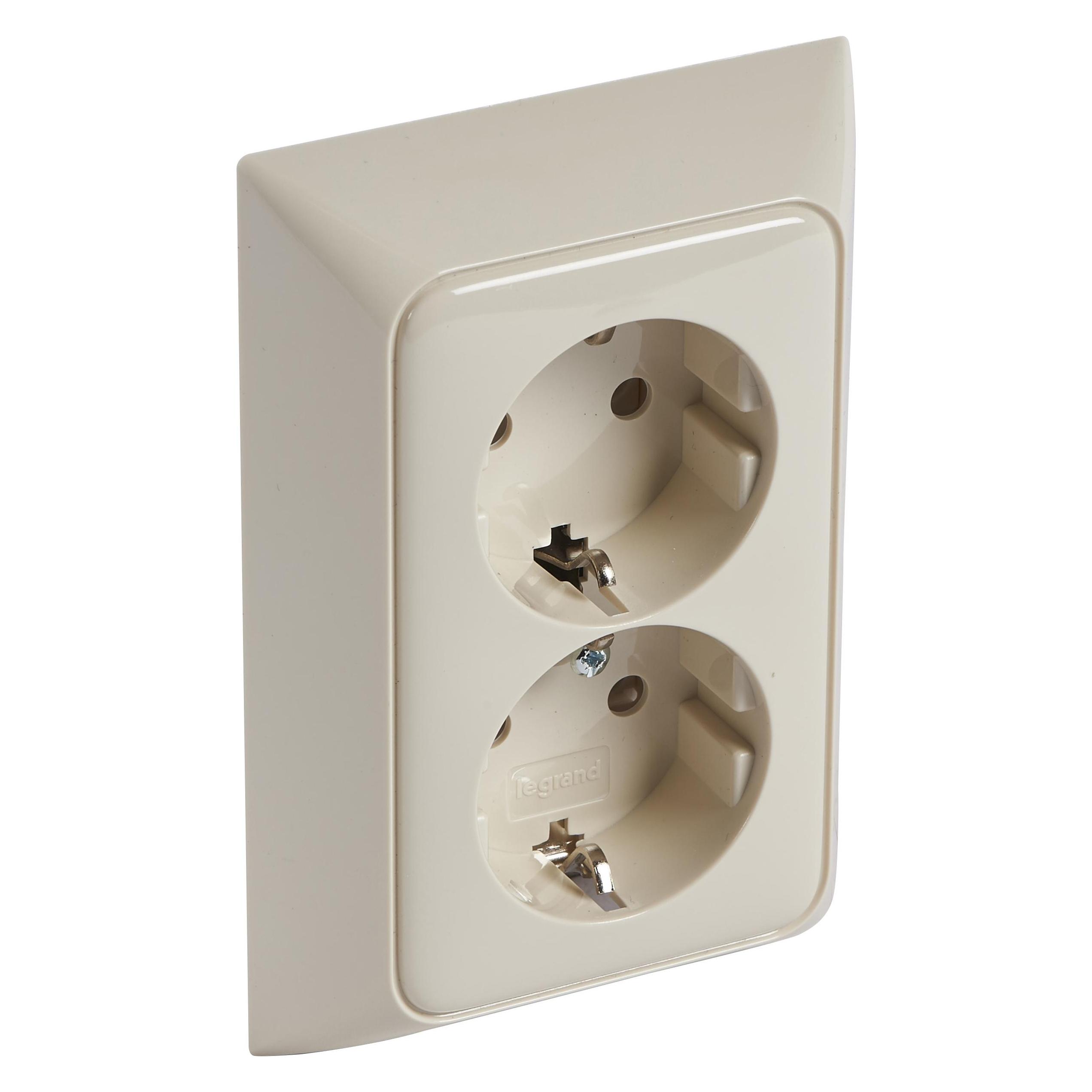 Legrand CREO Schuko Voll 776123 21 MW 2fach SE für 1 Dosen (776123)