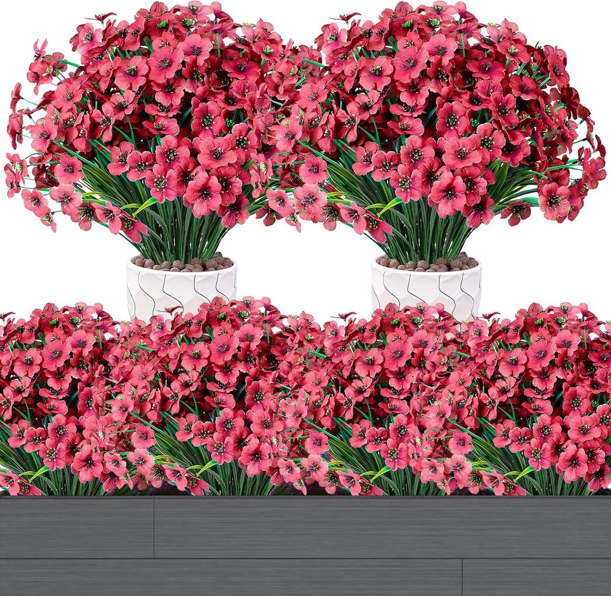 Weerbestendige kunstbloemen voor buiten in rozerood