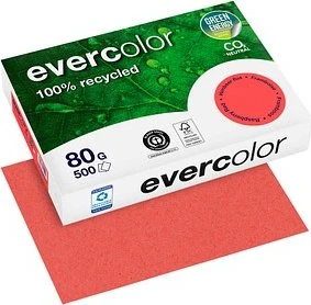 Clairefontaine Recyclingpapier Evercolor himbeerrot DIN A4 80 g/qm 500 Blatt
