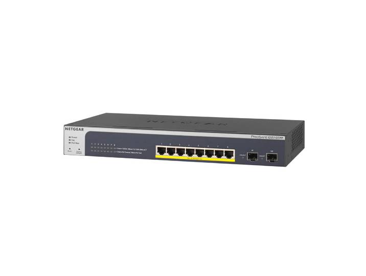 Netgear GS510TPP, Géré, L2/L3/L4, Gigabit Ethernet (10/100/1000), Connexion Ethernet, supportant l'alimentation via ce port (PoE) GS510TPP-100EUS
