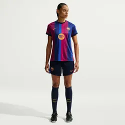 NIKE FC Barcelona Stadium Dri-FIT Heimshorts Damen 498 - blackened blue/mineral yellow XS