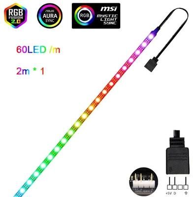 Uplifted Finds Addressable Rainbow WS2812B LED Strip Light 5V waterproof 60 2m X1