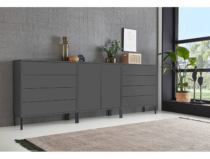 Sideboard 237 cm - Metallfüße Typ A 237 x 88 x 33cm Grau/Anthrazit