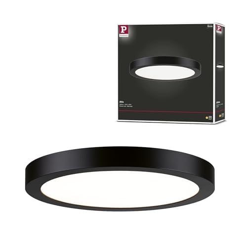 Paulmann Abia LED-plafondlamp, rond, zwart, warmwit, 2700 K