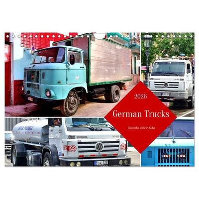 German Trucks - Deutsche LKW in Kuba (Wandkalender 2026 DIN A4 quer), CALVENDO Monatskalender