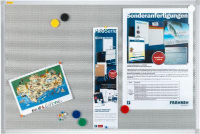 Franken Pinnwandtafel Pin'n'Mag X-tra!Line, Textil + Metallgitter, Aluminiumrahmen, 900 x 600 mm, PM3602