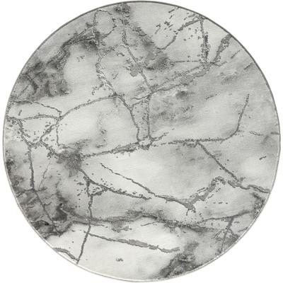 Teppich OTTO HOME "Juliet" Gr. 10, grau, H:12mm Ø:200cm, Kunstfaser, Teppiche, Teppich, modernes Marmor-Design, Kurzflor, pflegeleicht, weich