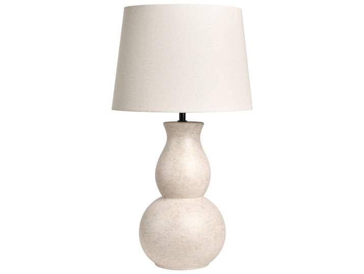 Beliani Tischlampe Beige Charges, Keramik, E27, 27x50x27 cm, Lampen & Leuchten, Innenbeleuchtung, Tischlampen