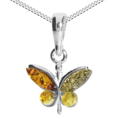 Kette mit Anhänger OSTSEE-SCHMUCK "Ostsee-Schmuck Kette mit Anhänger Schmetterling" Gr. 42, silber, Halsketten, Damen, 42cm, Silber 925 (Sterlingsilber), L: 40