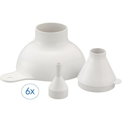 Trichter RUCO "6- teiliges Set in 3 Größen", weiß, Kunststoff, Trichter, Trichter, Pulvertrichter, Trichter-Set, Made in Germany