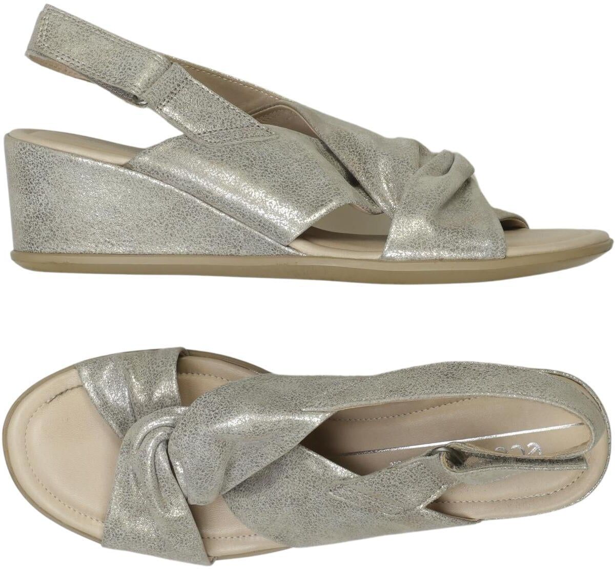 Ecco Damen Sandalen, Silber, Gr. EU 37, Leder - Second Hand
