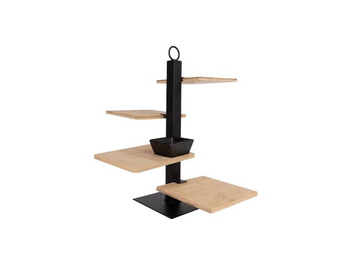 Apero Tower & Etagere „Malawi“, 4-stufig Keramik Natural, Schwarz Cosy & Trendy