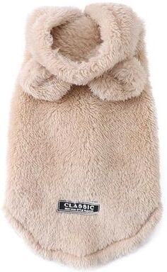 Inspired Living CozyPaws Warm Cat Sweater And Pet Fleece Hoodie beige xl