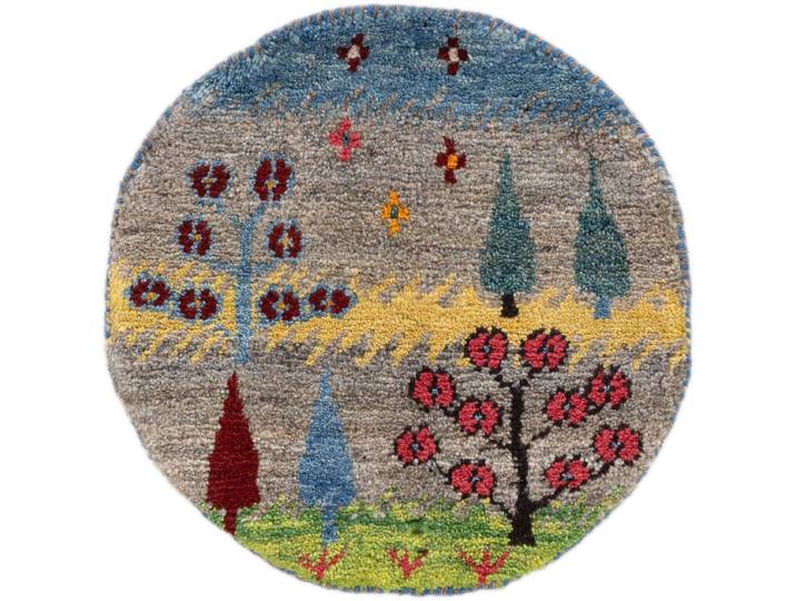 Perser Gabbeh Loribaft Teppich 40x40 Handgeknüpft Modern Orientteppich Perserteppich Rund Wolle