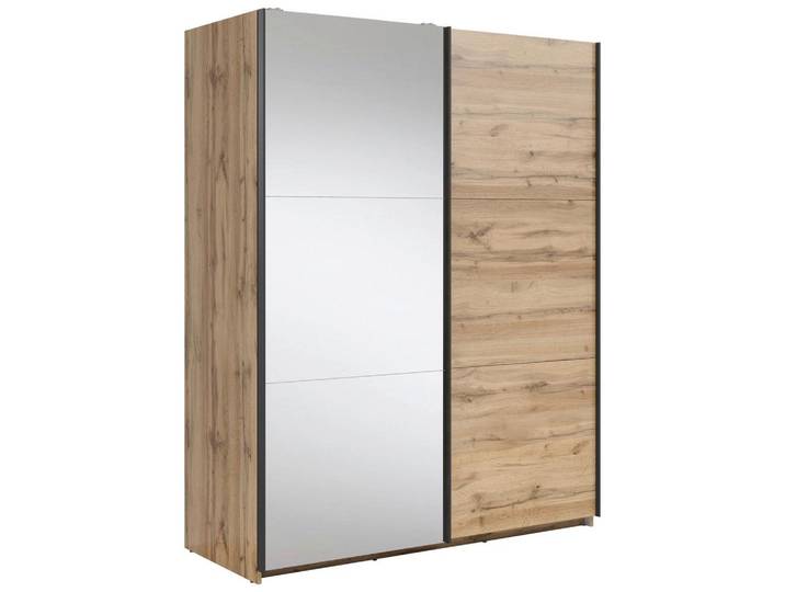 Schwebetürenschrank mit Spiegel 153,5cm Tetrix, Eiche