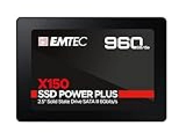 EMTEC - Disque Dur SSD Interne 2,5 - SATA - Collection X150 Power Plus - 3D NAND - 960Go - 10x Plus Rapide qu’un Disque Dur Classique - Ultra-Performant