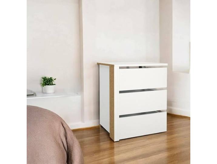 Dmora - Kommode Valentine, Mehrzweckkommode, Schlafzimmerkommode, Schrank mit Schubladen, 57x55 h70 cm, Weiß