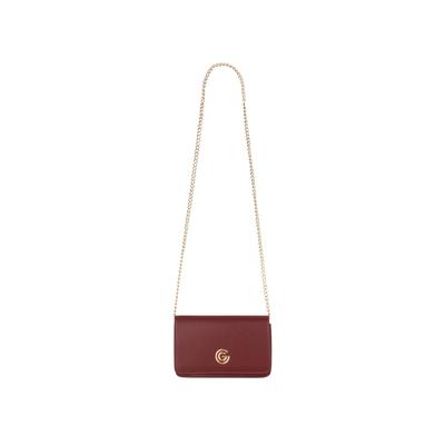 Geldbörse "QUEEN", Damen, bordeaux, Lederimitat, GABRIELLA G BY GABRIELLA GUCCI, unifarben, Kleinlederwaren, Damen Portemonnaie, Geldbeutel, Scheintasche mit Kette