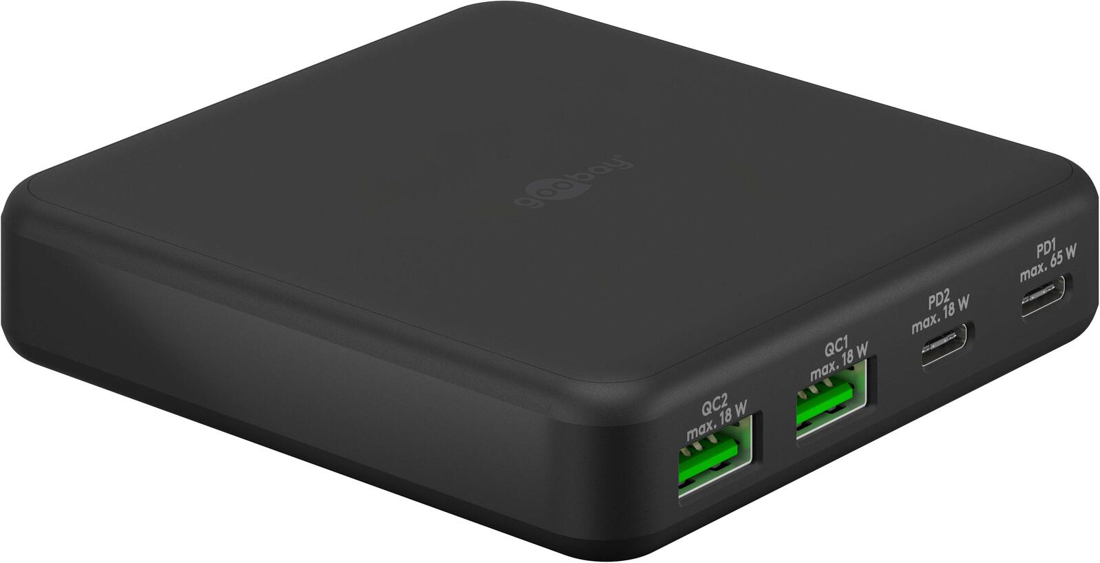 goobay Multiport-Tischladegerät GaN 65W schwarz 65813