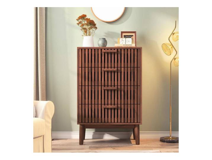 LuxusKollektion Kommode Kommode Rattan 4 Schubladen 60x34x91cm (4 St)