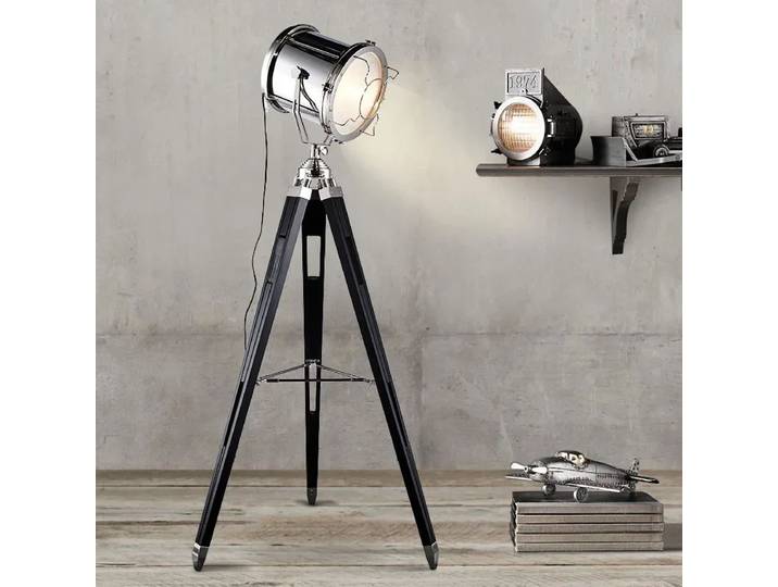 Lampadaire industriel en acier inoxydable, projecteur de Studio réglable, créatif, pour Restaurant, salon, trépied rétro