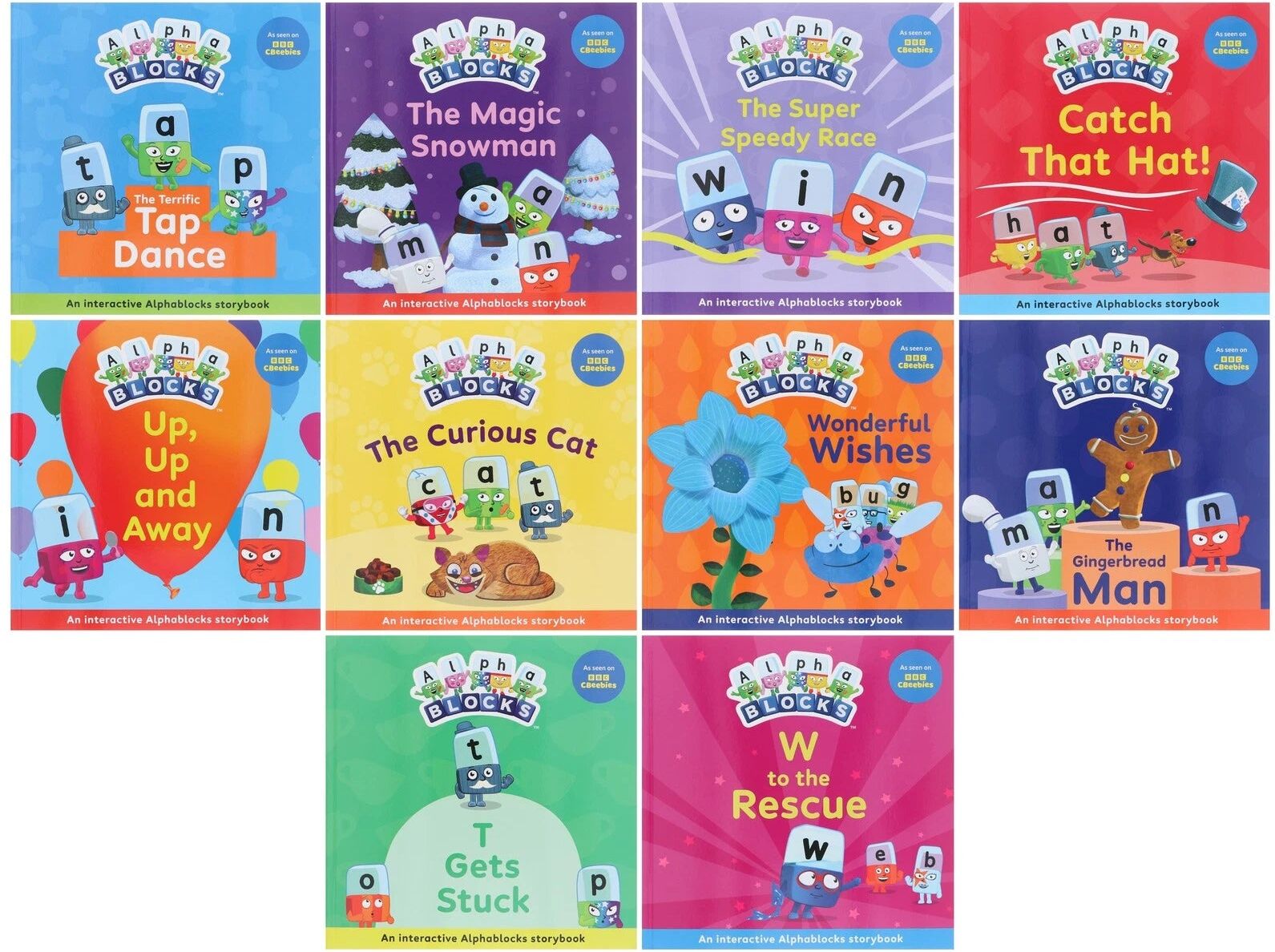 Sweet Cherry Publishing Alphablocks Read Together 10 Book Set – Interactive Phonics Picture Books for Preschool Kids Ages 3–5