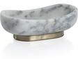 Zodax Mawson Oval Marble Serving Bowl on Metal Base