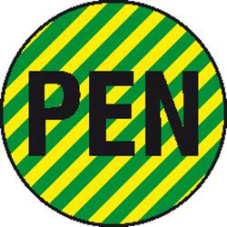 SafetyMarking 30.1548 Etiketten PEN (Neutralleiter mit Schutzfunktion) Folie selbstklebend (Ø) 12.5 mm 12.5 mm EN 60454 40 St.