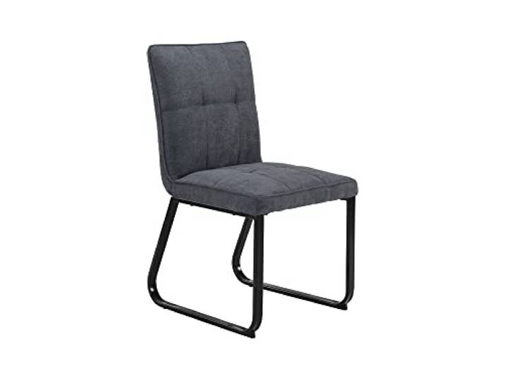 möbelando Stuhl >TALEA< (2er-Set) in grau aus Microfaser - 47x88x59cm (BxHxT)