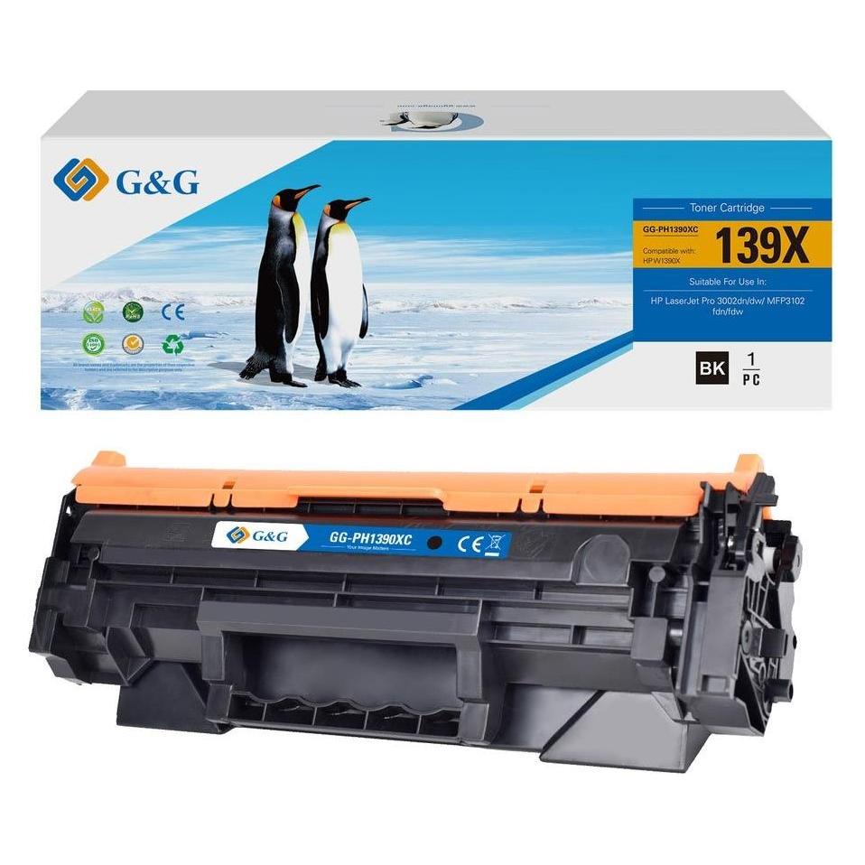 G & G Huismerk W1390X XL Toner Alternatief voor HP 139X Zwart (21864)