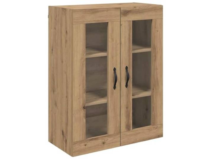 GFMGUEMV Wandschrank Artisan-Eiche 69,5 x 34 x 90 cm Holzwerkstoff Glas Moderner Wandschrank, Holzwerkstoff, Glas, Metallgriff, Wohnzimmer, wandmontiert, Stauraum