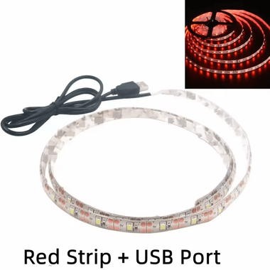 Inspire Curations 1M 5M USB LED Strip Lights For TV Backlight And Home Decor red not Waterproof 4 Meter