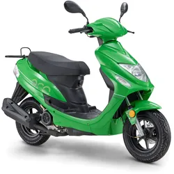 LuXXon Motorroller ECO (45km/h) E5 EFI, grün - 50ccm 4-Takt, 2,2kW/3PS, 1,9l/100km, 10" Reifen, mit Staufach, StVZO