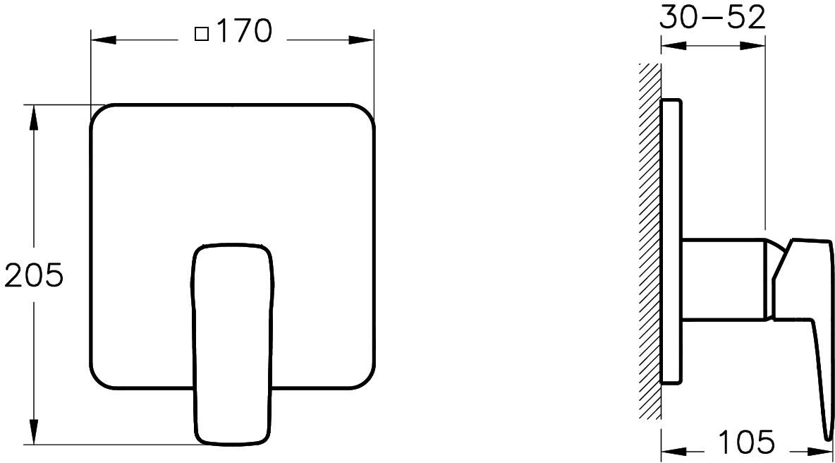 VitrA Root Square Einhebel-Brausearmatur für Unterputz
