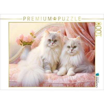 CALVENDO Puzzle Katzen im Pastell-Stil | 1000 Teile Lege-Größe 64x48cm Foto-Puzzle für glückliche Stunden
