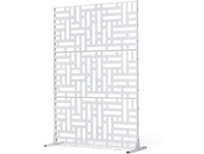 VEVOR Brise-vue en Métal, 120x193 cm, Panneau Intimité Autoportant avec Support, Écran de Confidentialité Décoratif, Paravent Séparateur Extérieur pour Patio, Balcon, Salle Intérieure, Jardin, Blanc